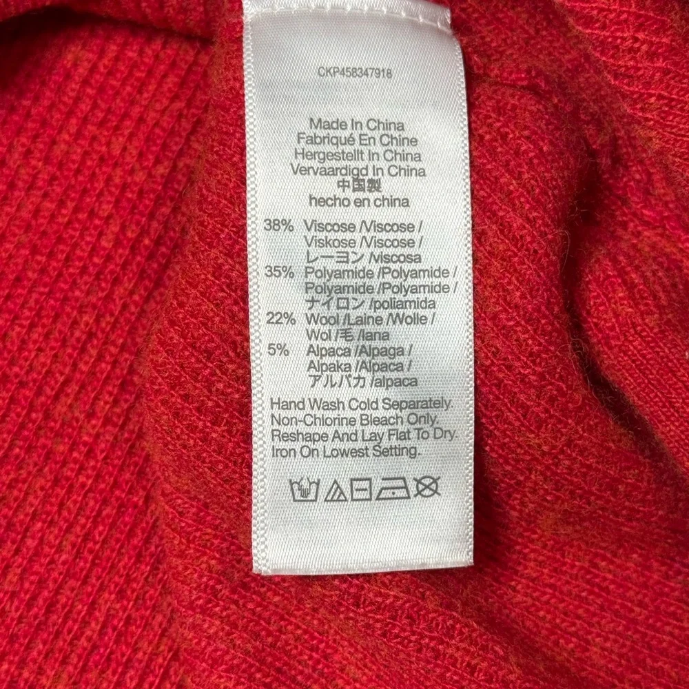 Madewell Asherton Waffle Henley Alpaca Wool Blend Sweater size M NC737